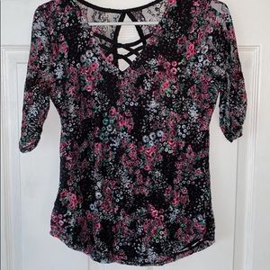 Black floral lace top!